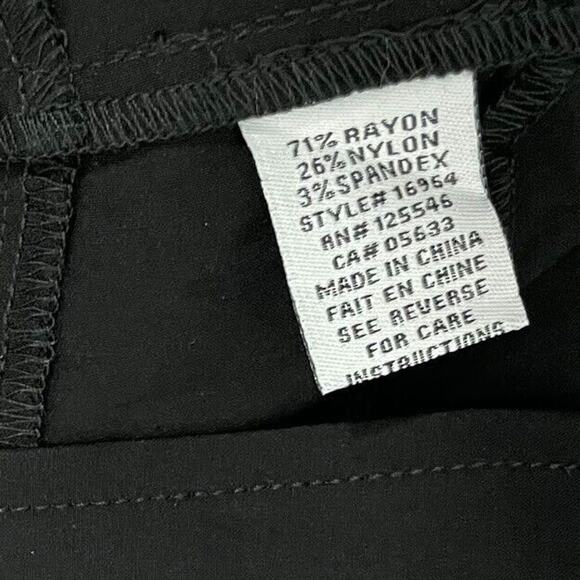 Habitat Size Medium Black Nylon Pants Capris Gothic Relaxed Wide Leg Lagenlook - Picture 7 of 12